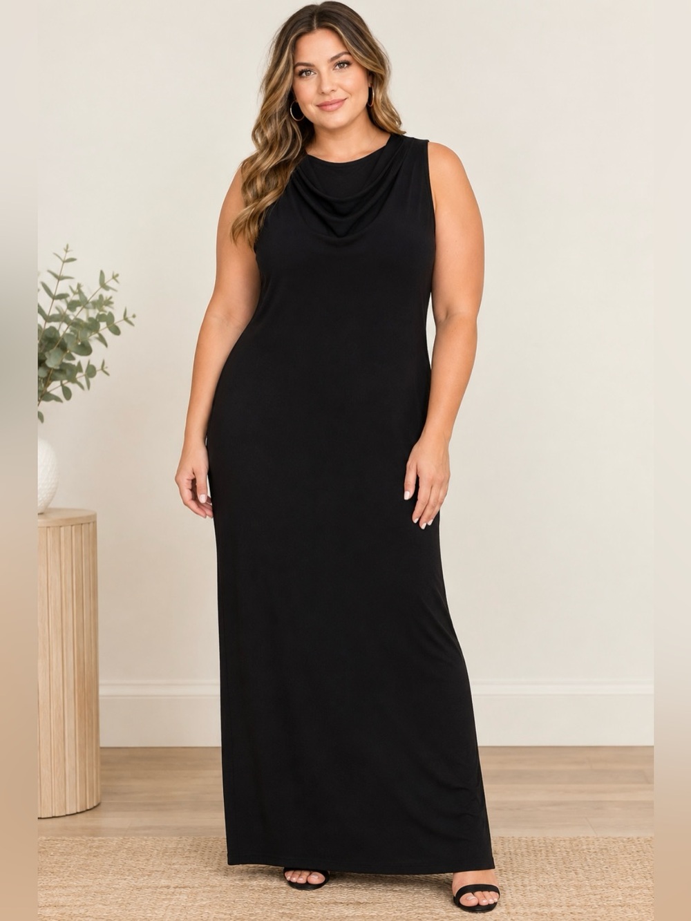 NWOT White Birch Black Sleeveless Maxi Dress